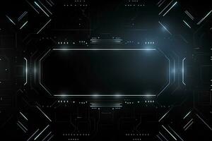 Black futuristic technology style template background, AI Generative photo