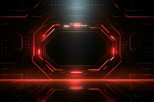 Red futuristic technology style template background, AI Generative photo