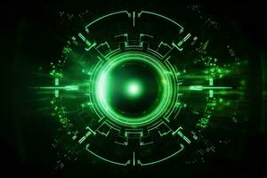 Green futuristic technology style template background, AI Generative photo