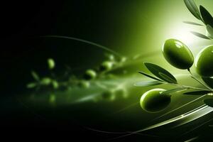 Olive futuristic technology style template background, AI Generative photo