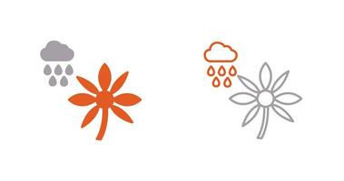 Flower with rain Vector Icon