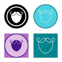 icono de vector de barba y bigote