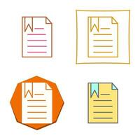 Unique Bookmarked Document Vector Icon