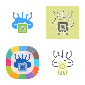 icono de vector de computación en la nube