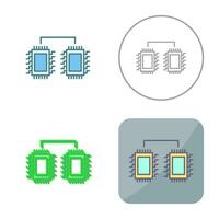 Processors Connected Vector Icon