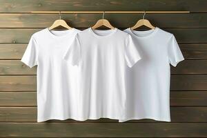 camiseta Bosquejo en un blanco antecedentes generado ai foto