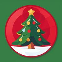 AI generated Christmas Tree Clip Art Icon Sticker Decoration Simple Background photo