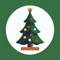 AI generated Christmas Tree Clip Art Icon Sticker Decoration Simple Background photo