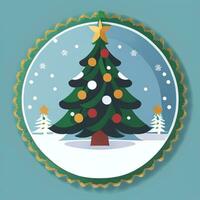 AI generated Christmas Tree Clip Art Icon Sticker Decoration Simple Background photo