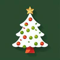 AI generated Christmas Tree Clip Art Icon Sticker Decoration Simple Background photo