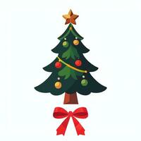 AI generated Christmas Tree Clip Art Icon Sticker Decoration Simple Background photo