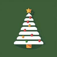 AI generated Christmas Tree Clip Art Icon Sticker Decoration Simple Background photo