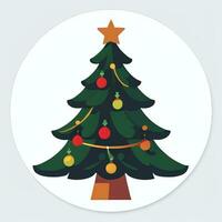 AI generated Christmas Tree Clip Art Icon Sticker Decoration Simple Background photo