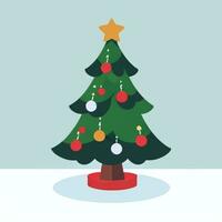 AI generated Christmas Tree Clip Art Icon Sticker Decoration Simple Background photo