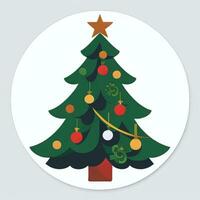 AI generated Christmas Tree Clip Art Icon Sticker Decoration Simple Background photo