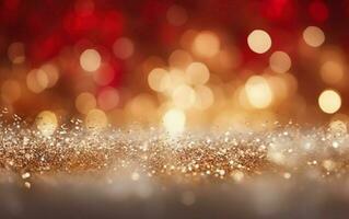 Abstract christmas background with glitter and bokeh effect. AI Generative photo