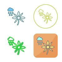 Flower with rain Vector Icon