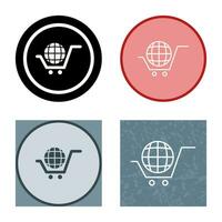 icono de vector de compras globales