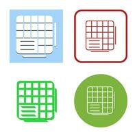 Table Data Vector Icon