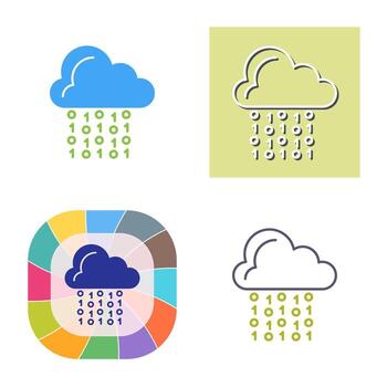 icono de vector de codificación de nube