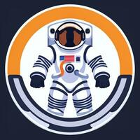 AI generated Astronaut Clip Art Icon Sticker Decoration Simple Background photo