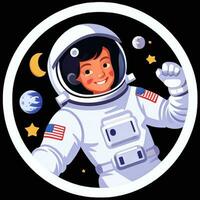 ai generado astronauta acortar Arte icono pegatina decoración sencillo antecedentes foto