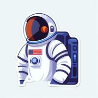 AI generated Astronaut Clip Art Icon Sticker Decoration Simple Background photo