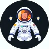 AI generated Astronaut Clip Art Icon Sticker Decoration Simple Background photo