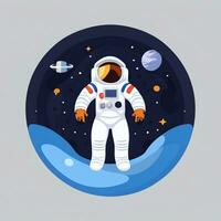 AI generated Astronaut Clip Art Icon Sticker Decoration Simple Background photo