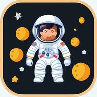 AI generated Astronaut Clip Art Icon Sticker Decoration Simple Background photo