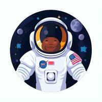 AI generated Astronaut Clip Art Icon Sticker Decoration Simple Background photo