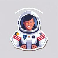 AI generated Astronaut Clip Art Icon Sticker Decoration Simple Background photo