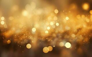 Evening light. Golden bokeh, warm dust blur effect, copy space. AI Generative photo