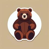 AI generated Bear Clip Art Icon Sticker Decoration Simple Background photo