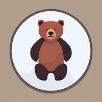 AI generated Bear Clip Art Icon Sticker Decoration Simple Background photo