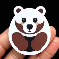 AI generated Bear Clip Art Icon Sticker Decoration Simple Background photo