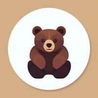 AI generated Bear Clip Art Icon Sticker Decoration Simple Background photo