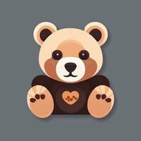 AI generated Bear Clip Art Icon Sticker Decoration Simple Background photo