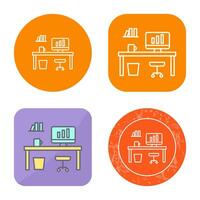 Office Desk Vector Icon