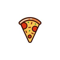Pizza icono con sencillo colorido estilo vector ilustración