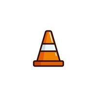 Traffic cone icon with Simple colorfull style Vector Illustration