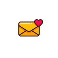 Love Message icon with Simple colorfull style Vector Illustration