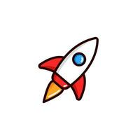 Rocket icon with Simple colorfull style Vector Illustration