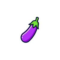 Eggplant icon with Simple colorfull style Vector Illustration