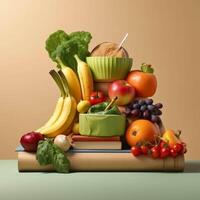 Fresh vegetables in a wooden box on a black background generated with AI photo