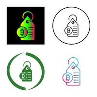 Bitcoin Label Tag Vector Icon