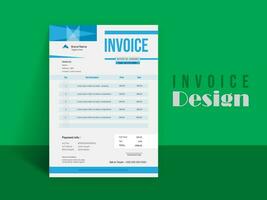 Invoice Design. Business invoice form template. Invoicing quotes, money bills or pricelist and payment agreement design templates. Tax form,  bill graphic or payment receipt. vector