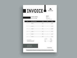 Invoice Design. Business invoice form template. Invoicing quotes, money bills or pricelist and payment agreement design templates. Tax form,  bill graphic or payment receipt. vector