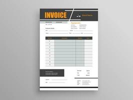 Professional Invoice Design. Business invoice form template. money bills or pricelist and payment agreement design templates. vector