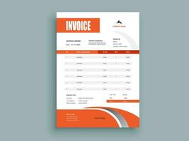 Professional Invoice Design. Business invoice form template. money bills or pricelist and payment agreement design templates. vector